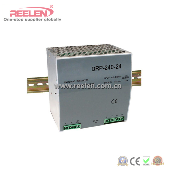 240W Single Output Industrial DIN Rail Power Supply (Model: DRP-240-12/24/48)
