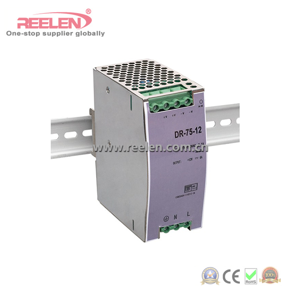 75W Single Output Industrial DIN Rail Power Supply (Model: DR-75-12/24/48)