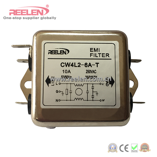 6A Single Phase Single Pole Plug-in Type EMI Filter (Model: CW4L2-6A-T)