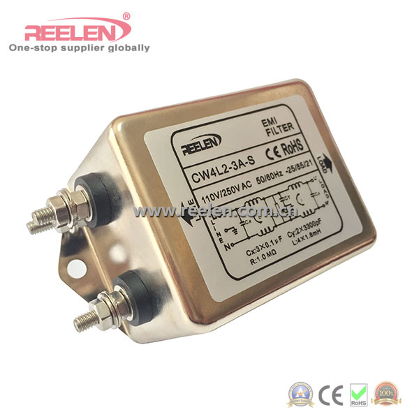 3A Single Phase Double Pole Terminal Type EMI Filter (Model: CW4L2-3A-S)