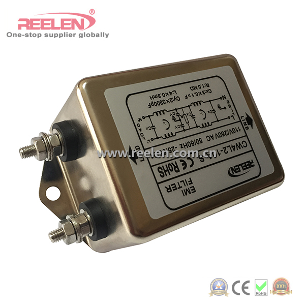 10A Single Phase Double Pole Terminal Type EMI Filter (Model: CW4L2-10A-S)