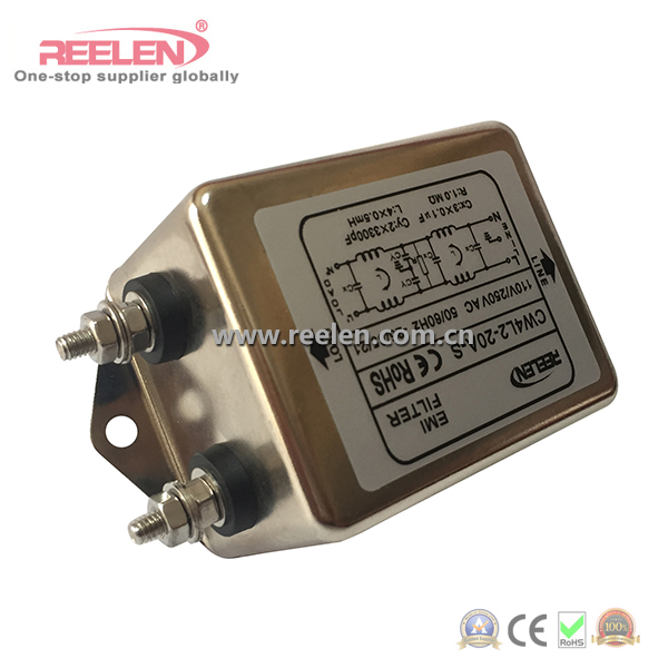 20A Single Phase Double Pole Terminal Type EMI Filter (Model: CW4L2-20A-S)